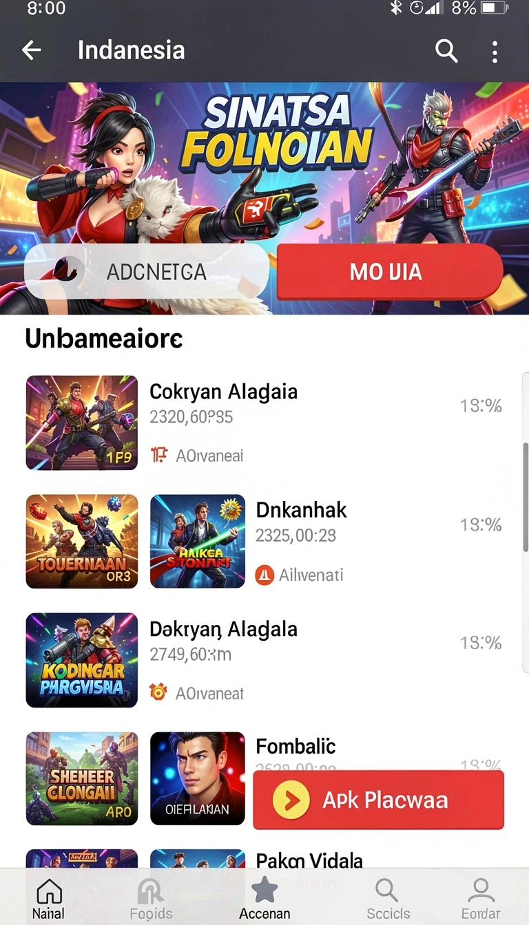 Tampilan utama aplikasi Aplikasi idagame Resmi: Download dan Instalasi yang intuitif dan efisien.